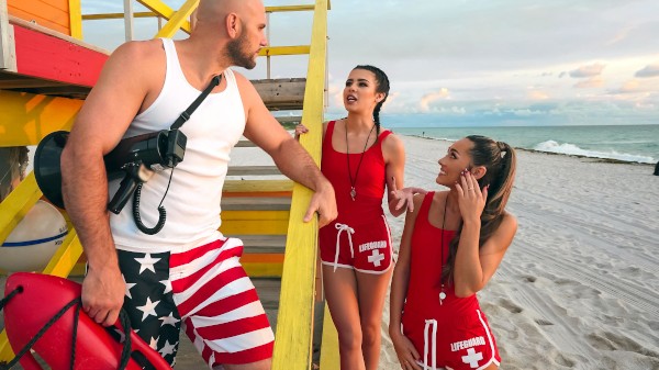 Brazzers /  - MacKenzie Mace, Kylie Rocket, JMac Horny Lifeguards Share A Cock / 17.4.2023